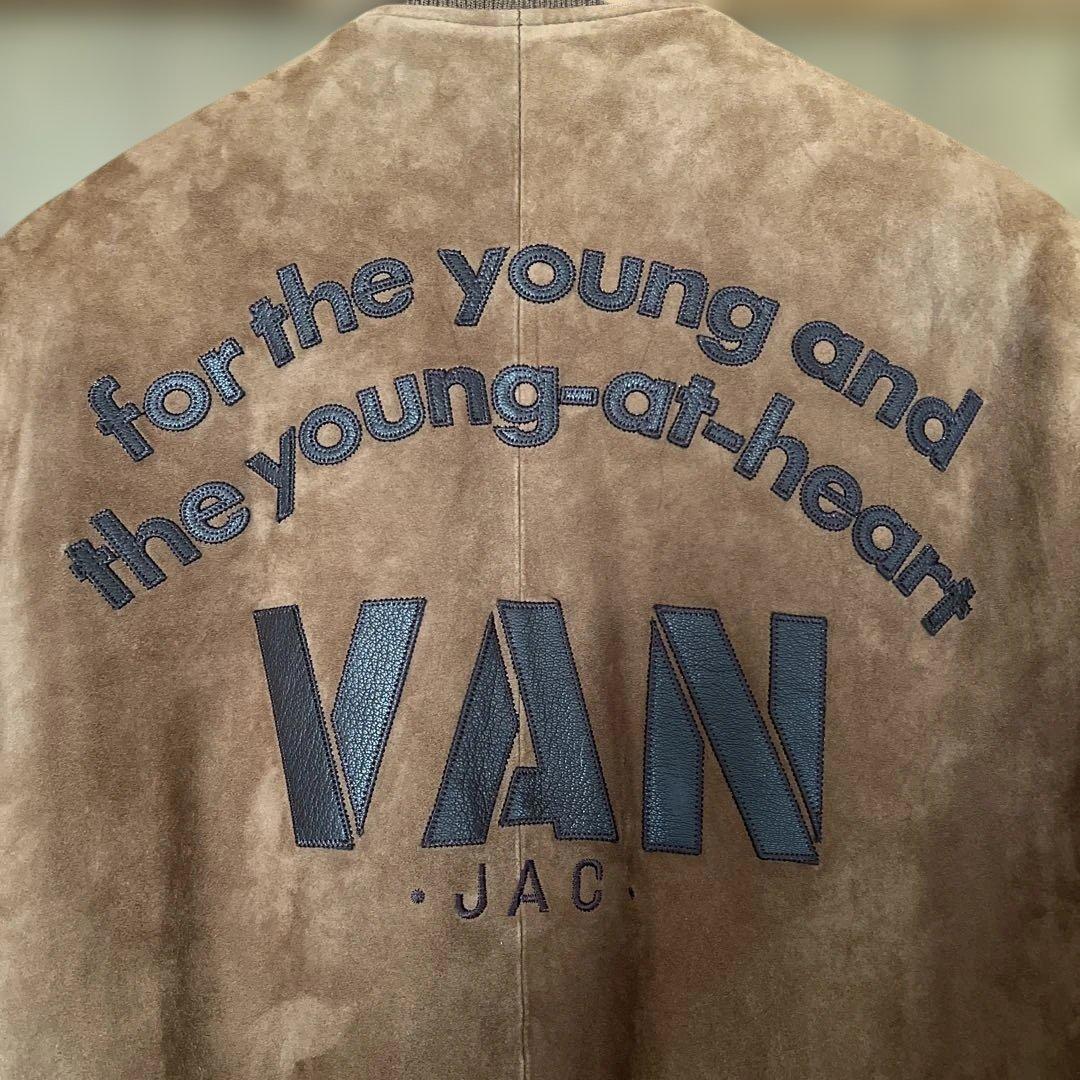 VAN JAC スエード &レザー スタジャン Lサイズ　山羊皮