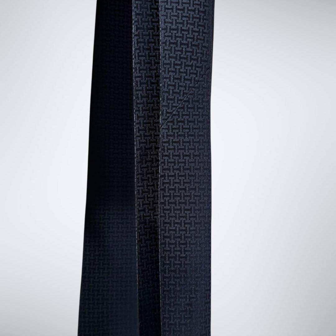 【定番人気】 HERMES エルメス ネクタイ ファソネ H柄 ネイビー シルク