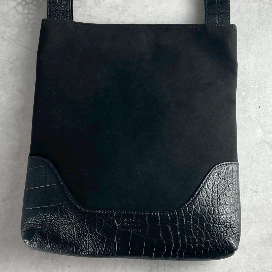 【極美品 限定モデル】 ペッレモルビダ ハンドバッグ スエード レザー クロコ