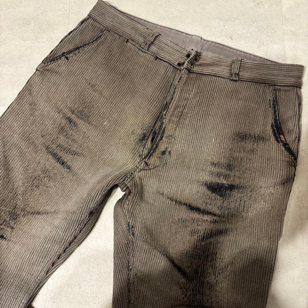 40s 50s vintage フレンチワーク コットンピケパンツ 襤褸