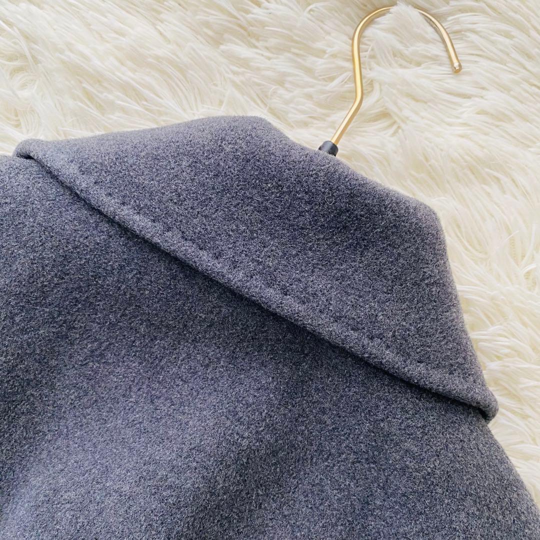 良品 マックスマーラ アンゴラ混 ダブル マキシ ベルテッドコート イタリア製