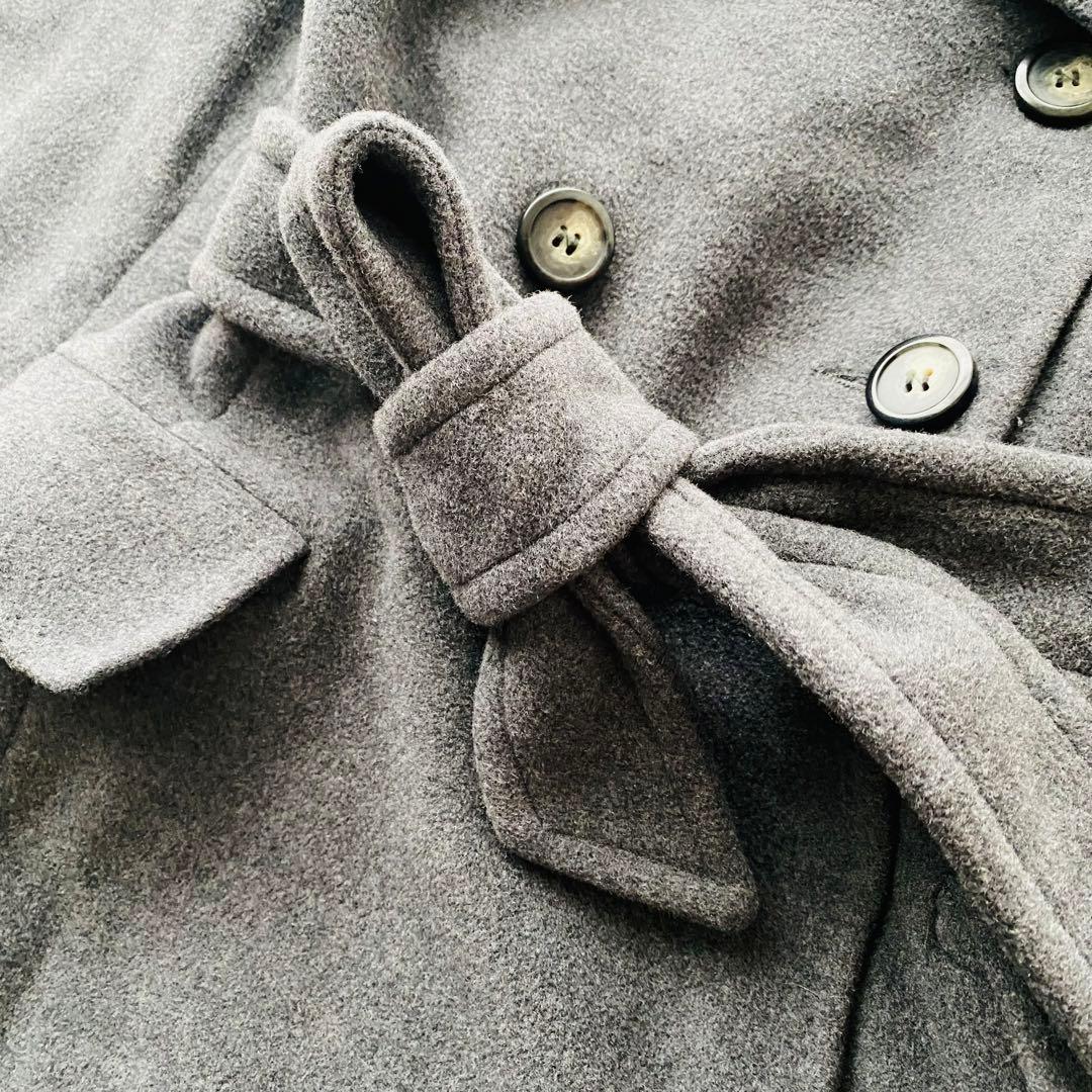 良品 マックスマーラ アンゴラ混 ダブル マキシ ベルテッドコート イタリア製