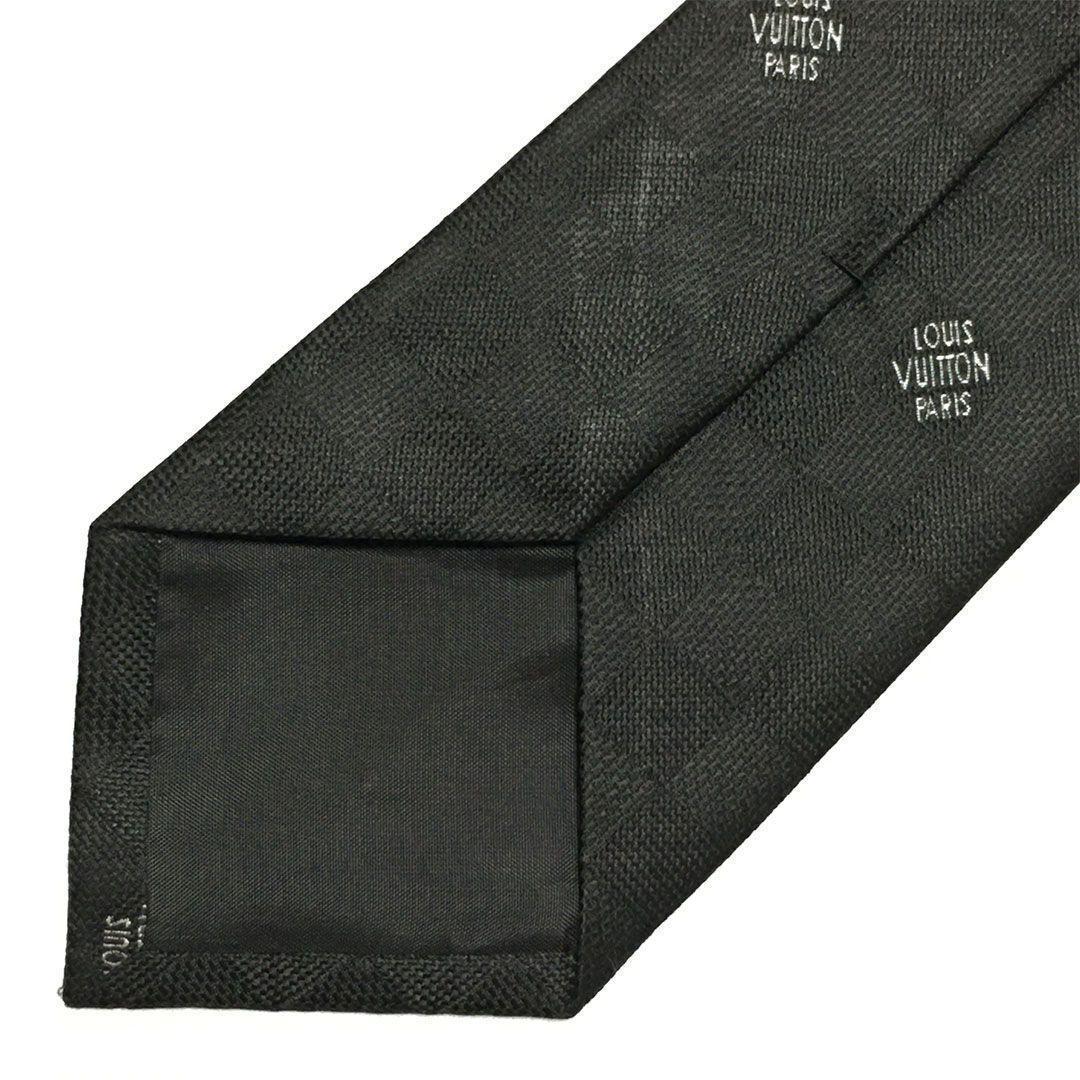 未使用級 ルイヴィトン Louis Vuitton ネクタイ ブラック ダミエ