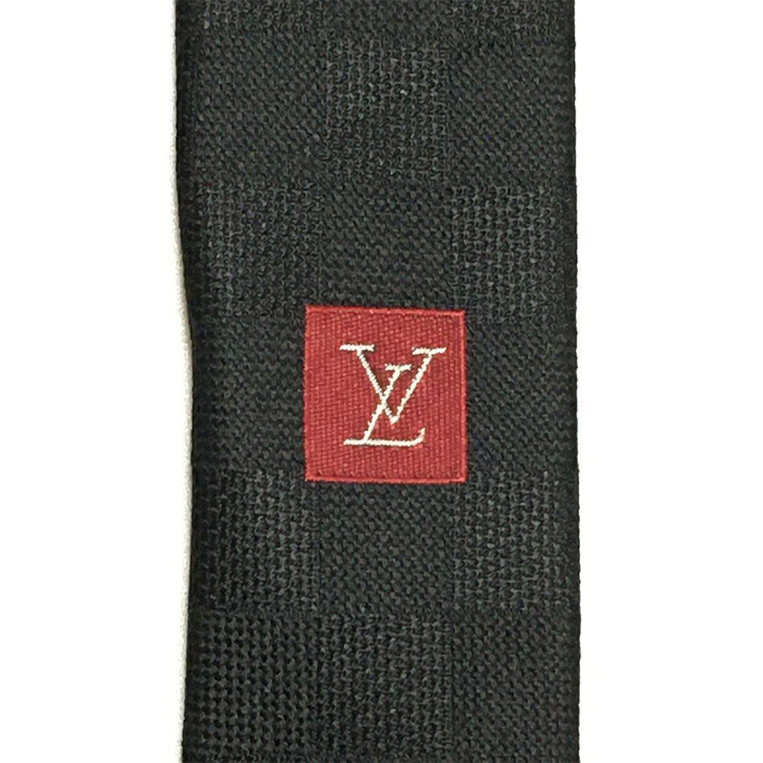 未使用級 ルイヴィトン Louis Vuitton ネクタイ ブラック ダミエ