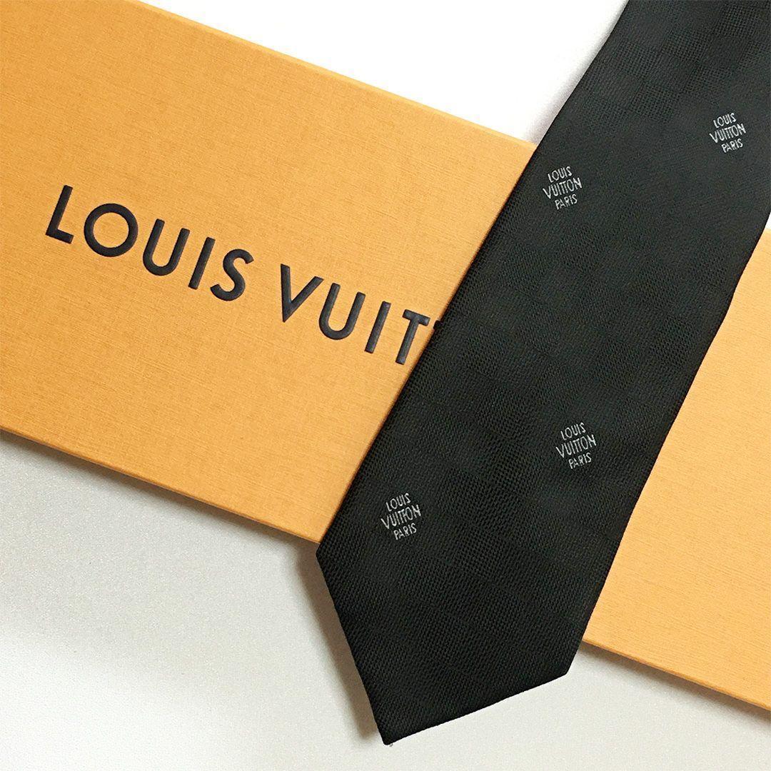 未使用級 ルイヴィトン Louis Vuitton ネクタイ ブラック ダミエ