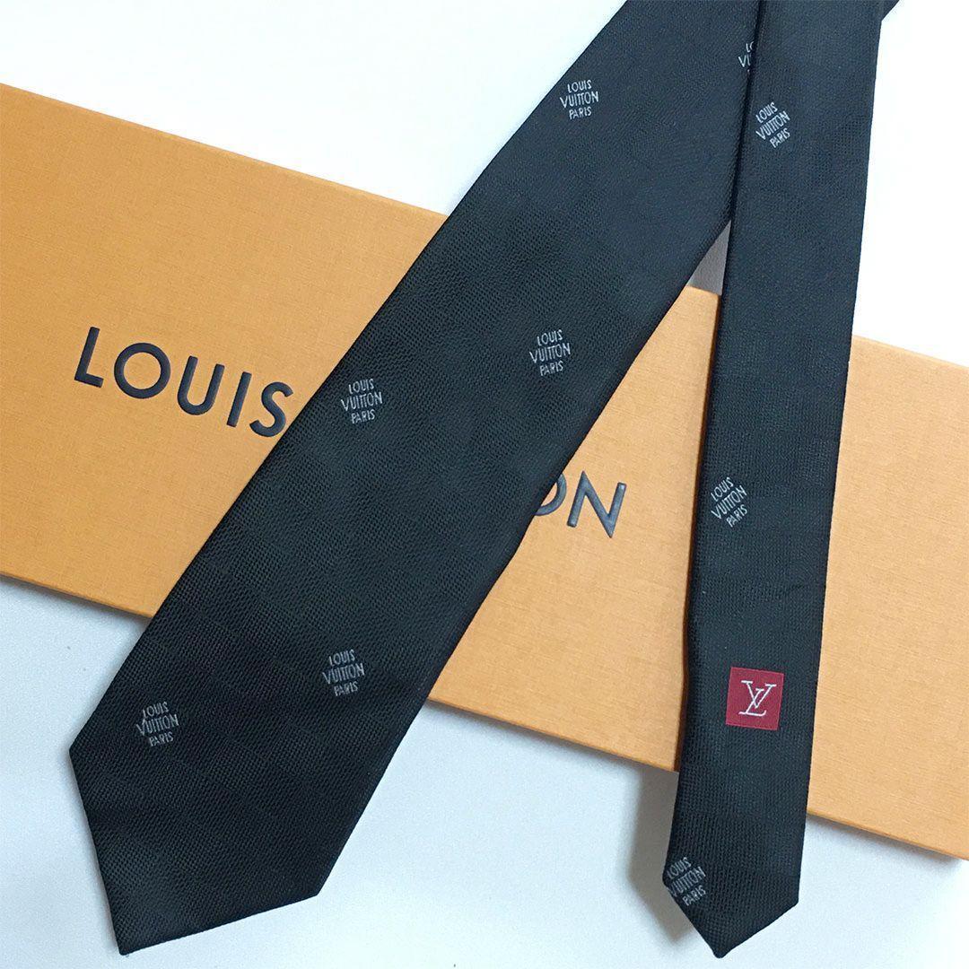 未使用級 ルイヴィトン Louis Vuitton ネクタイ ブラック ダミエ