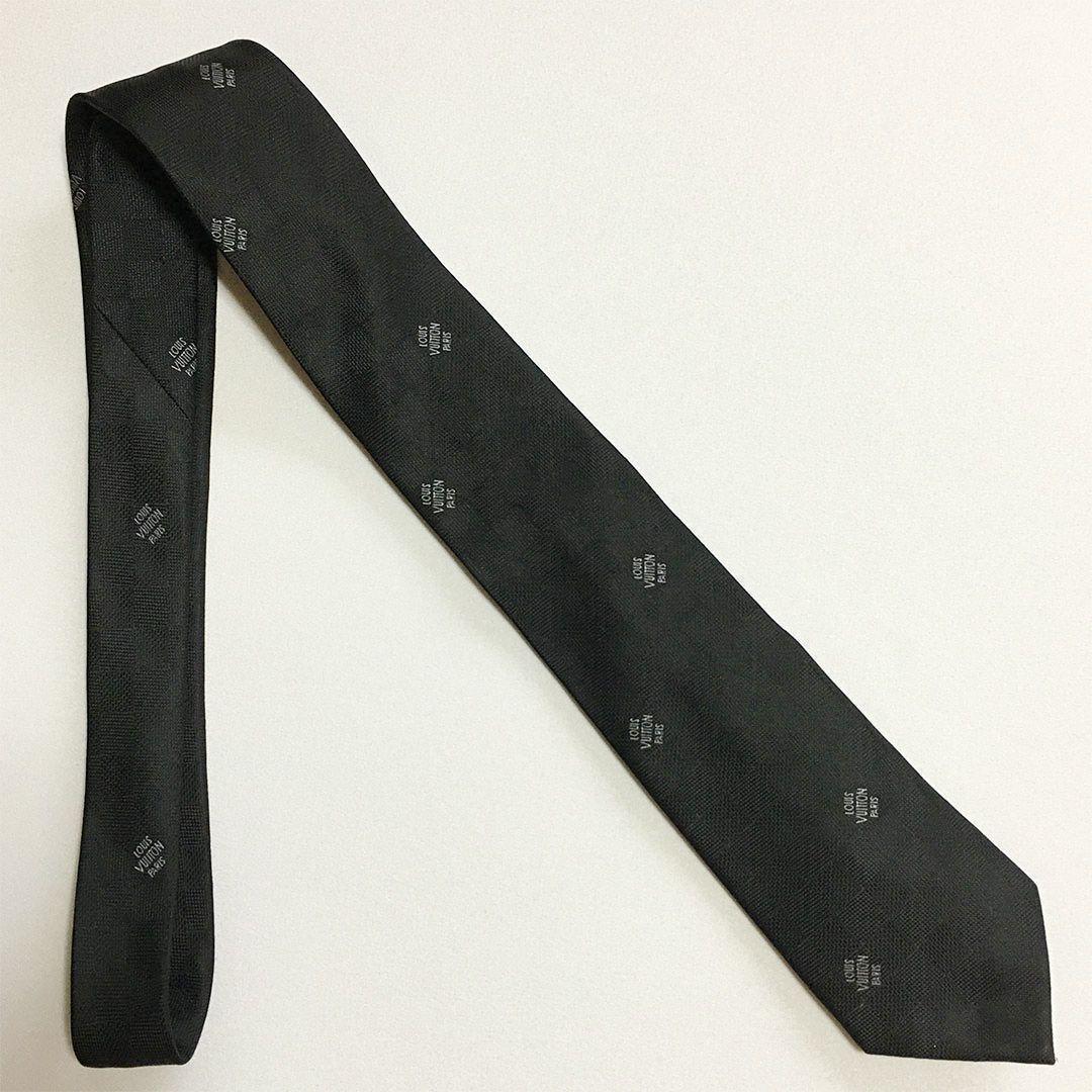 未使用級 ルイヴィトン Louis Vuitton ネクタイ ブラック ダミエ