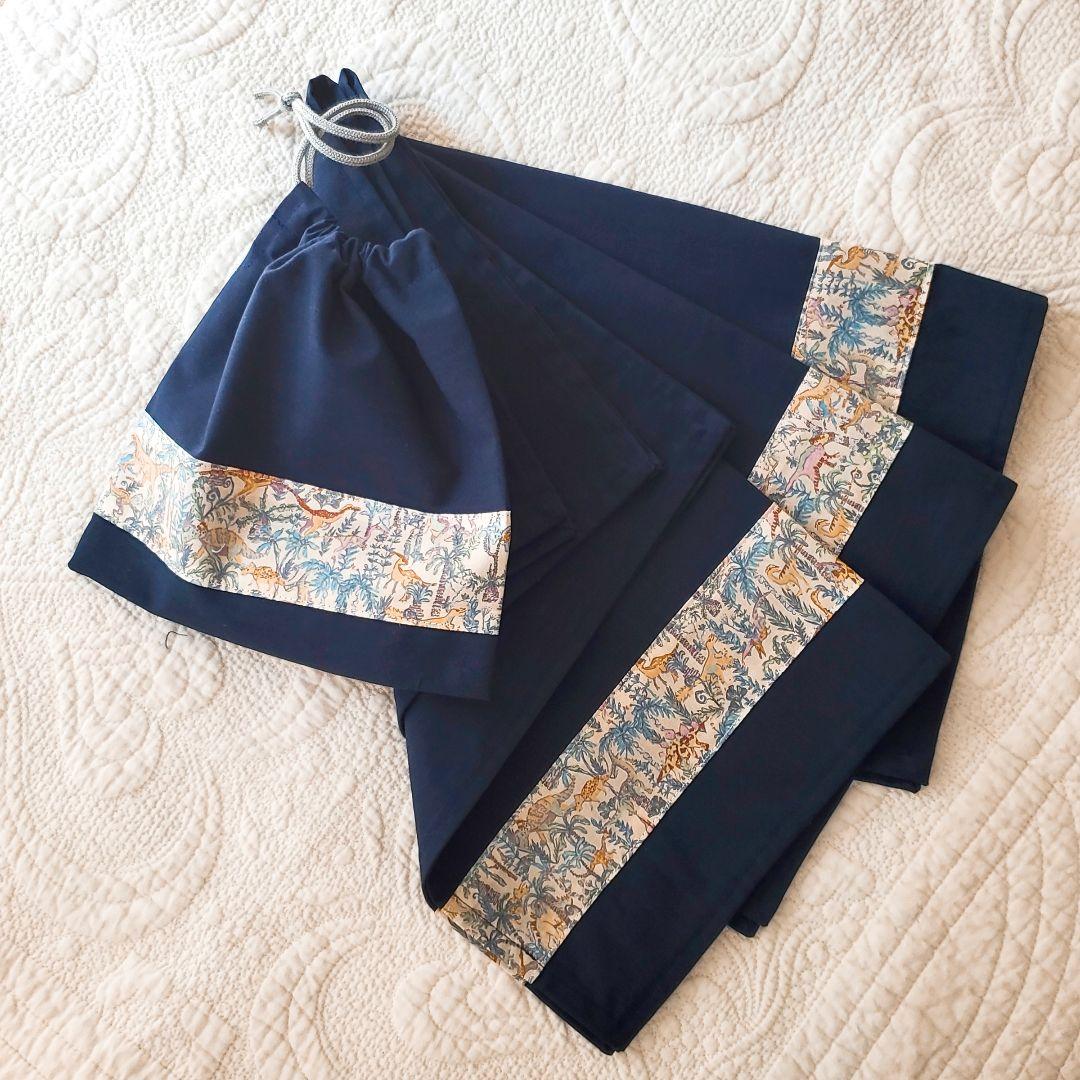 ★みか様★入園入学リバティ恐竜グッズ　速乾ライン仕様５点　男の子