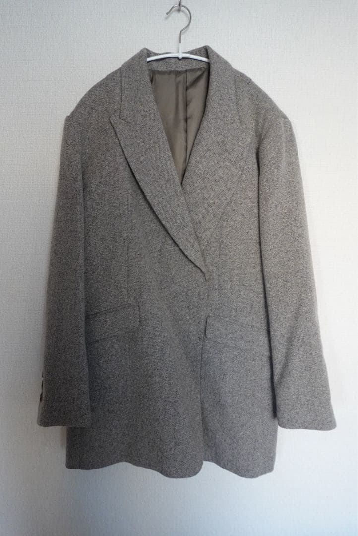 M☻︎etretokyo ピークドラペルウールジャケット　グレー