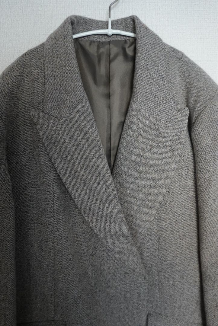 M☻︎etretokyo ピークドラペルウールジャケット　グレー