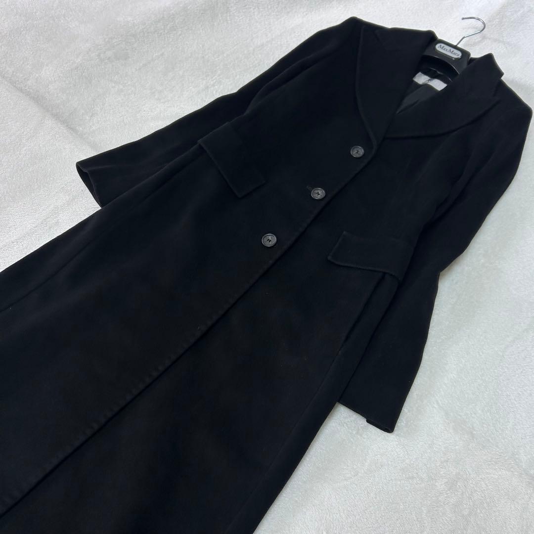 美品✨マックスマーラ　銀タグ　ステッチ　ロング丈　艶感　綺麗めロングコート　38