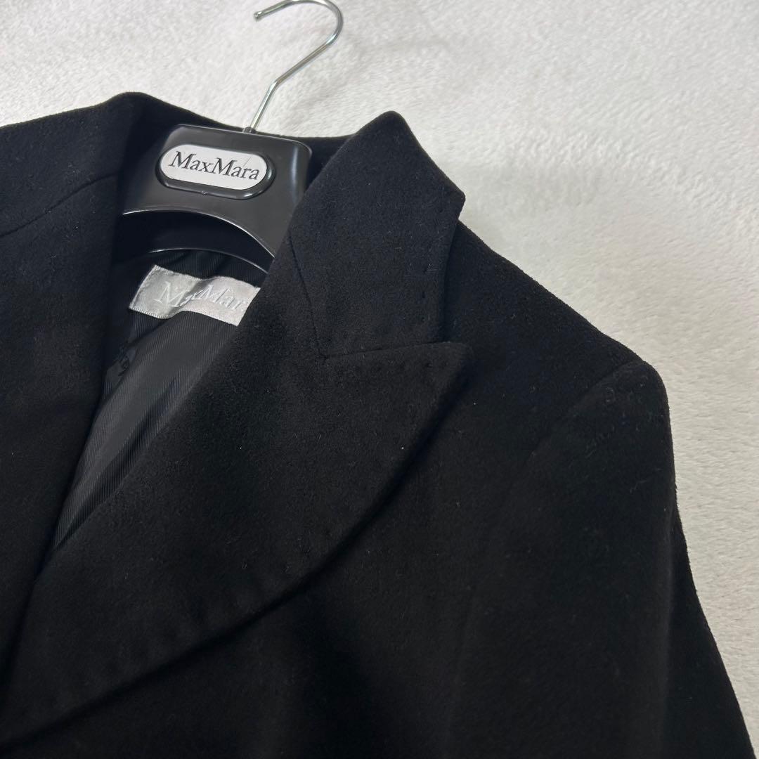 美品✨マックスマーラ　銀タグ　ステッチ　ロング丈　艶感　綺麗めロングコート　38