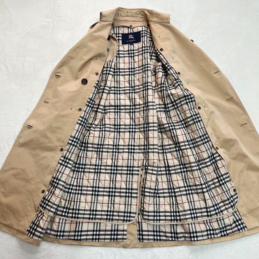 バーバリーロンドン　トレンチコート　ノバチェック　キルティングライナー　40