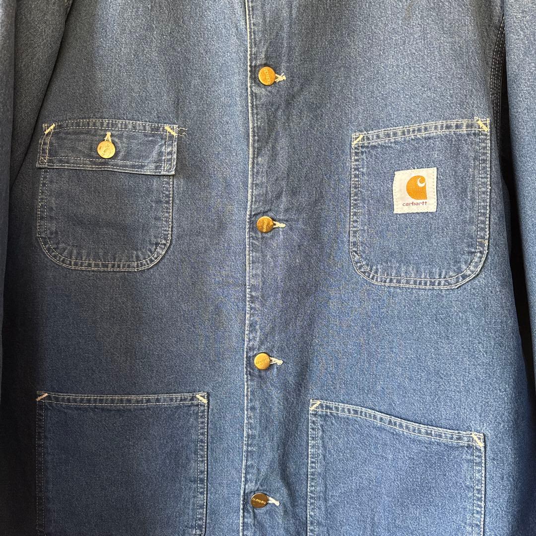 希少 星タグ Carhartt ミシガン チョアコート デニムUSA製 46