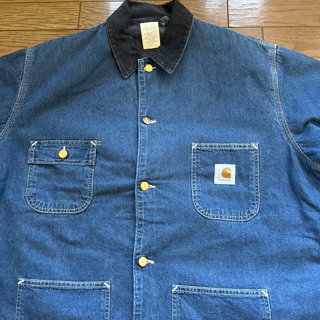 希少 星タグ Carhartt ミシガン チョアコート デニムUSA製 46