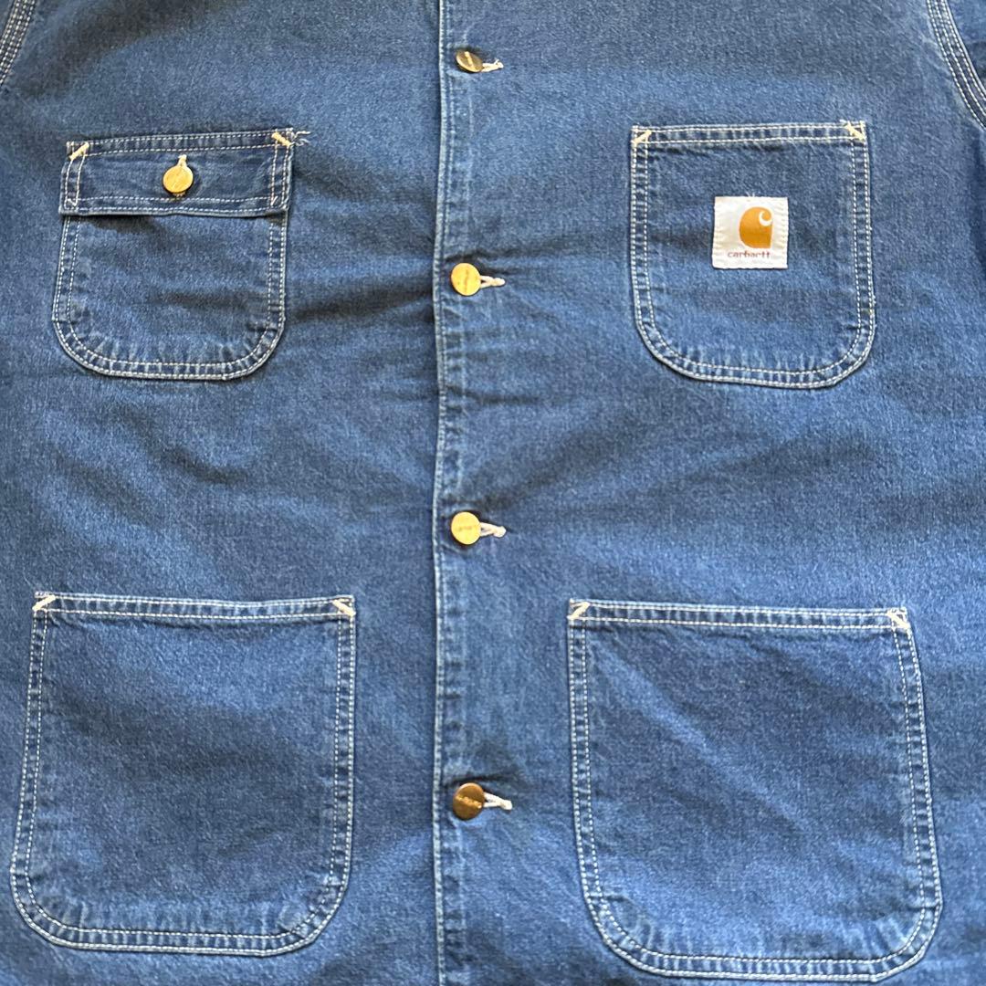 希少 星タグ Carhartt ミシガン チョアコート デニムUSA製 46
