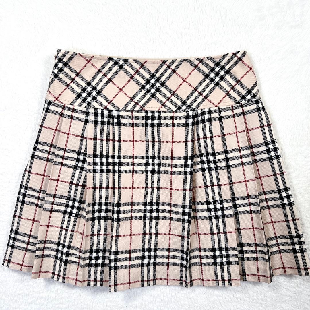 美品✨バーバリーブルーレーベル ミニスカート プリーツ ノバチェック 安室奈美恵