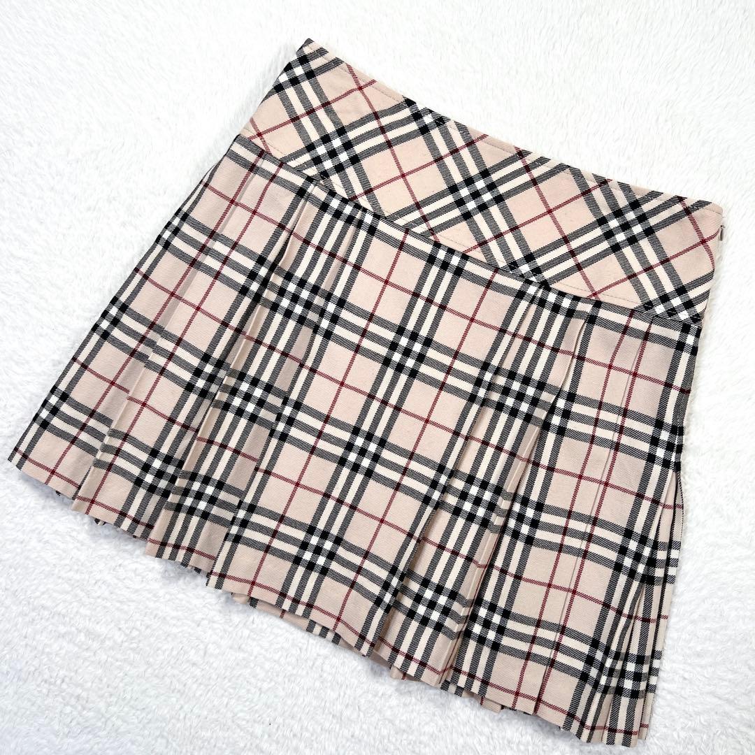 美品✨バーバリーブルーレーベル ミニスカート プリーツ ノバチェック 安室奈美恵