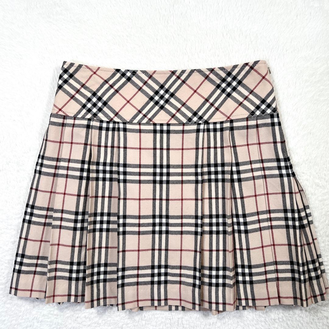 美品✨バーバリーブルーレーベル ミニスカート プリーツ ノバチェック 安室奈美恵