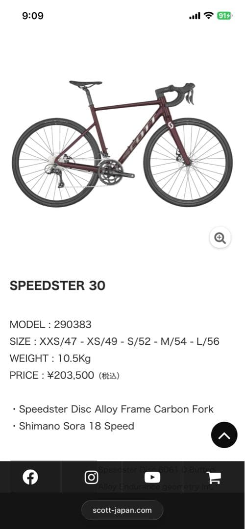 自転車本体 Scott Speedster 30 disc