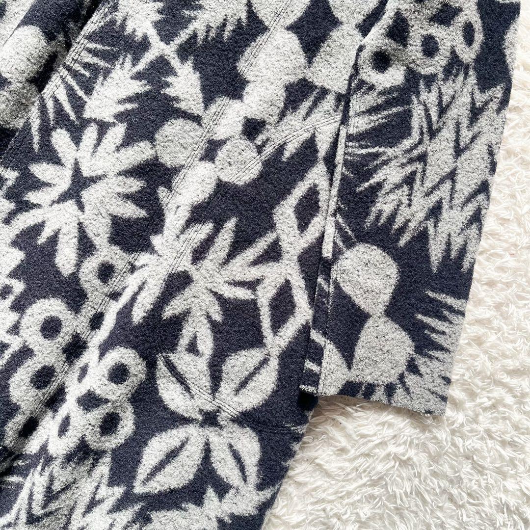 15年winterヨーガンレール ジャカードフェルトのコート ウール ネイビー