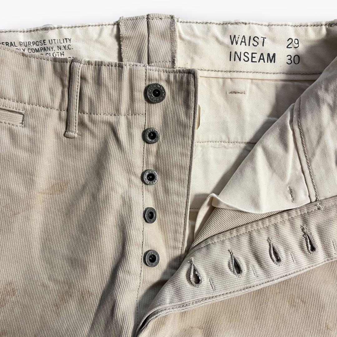 【極美品】RRL ダメージ加工 ピケ チノパンツ 月桂樹ボタン 29×30