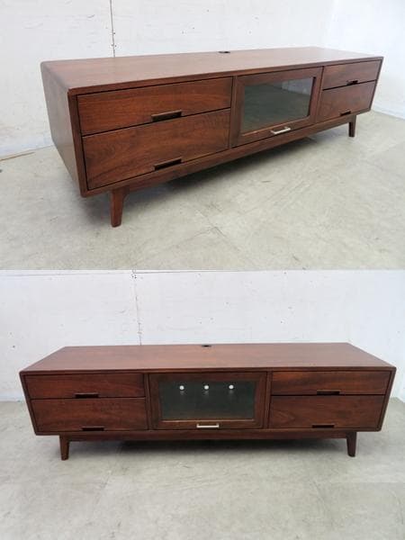 美品■IDC大塚家具/起立木工■ノルディー■TVボード■ブラックウォールナット