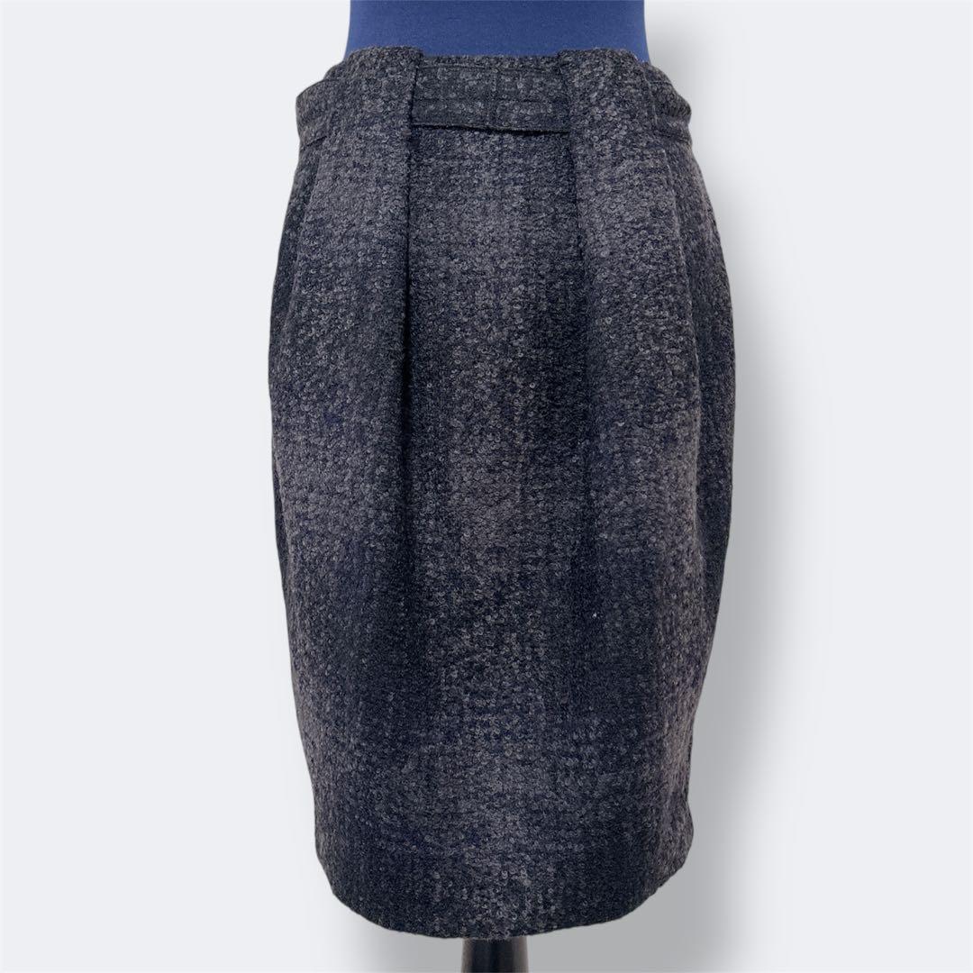 PRADA ウール　ツイード　タイトスカート　リボンベルト付き　ペンシルスカート