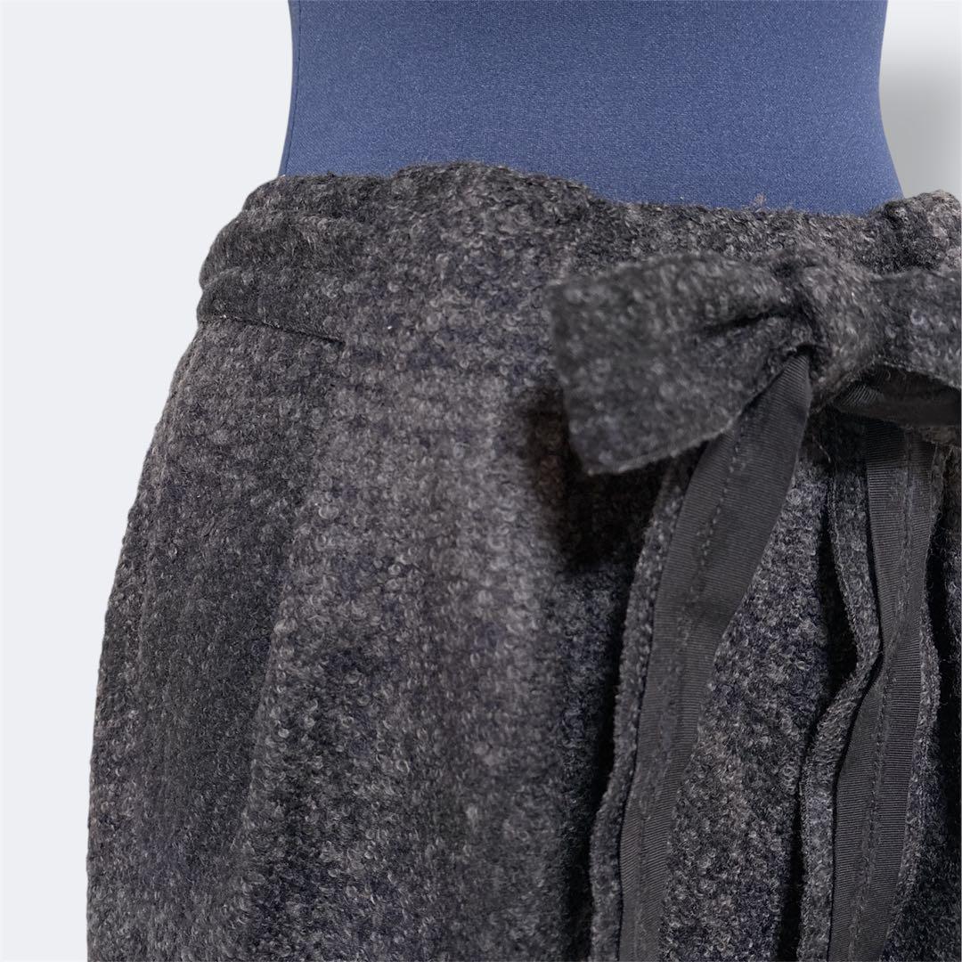 PRADA ウール　ツイード　タイトスカート　リボンベルト付き　ペンシルスカート