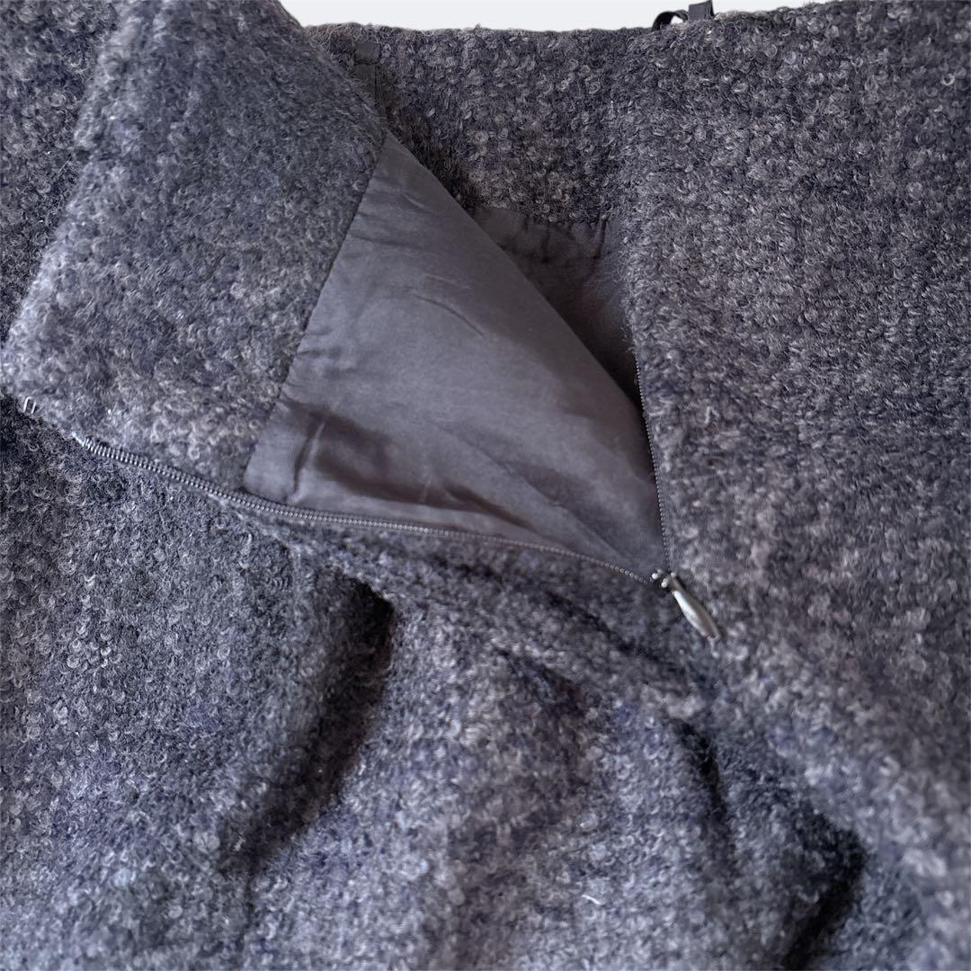 PRADA ウール　ツイード　タイトスカート　リボンベルト付き　ペンシルスカート