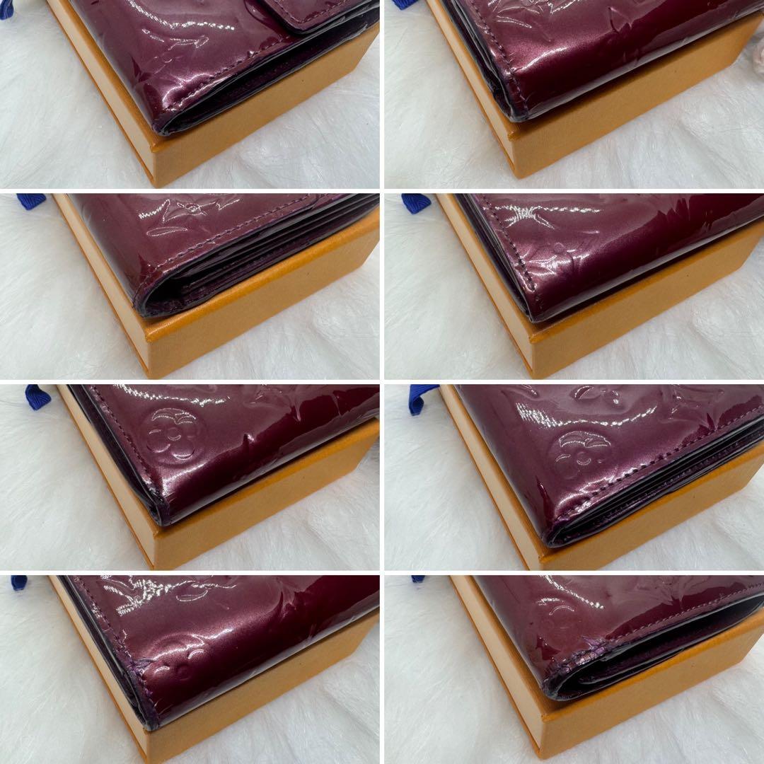 ルイヴィトン ポルトフォイユ・サラ モノグラム ヴェルニ 長財布 アマラント