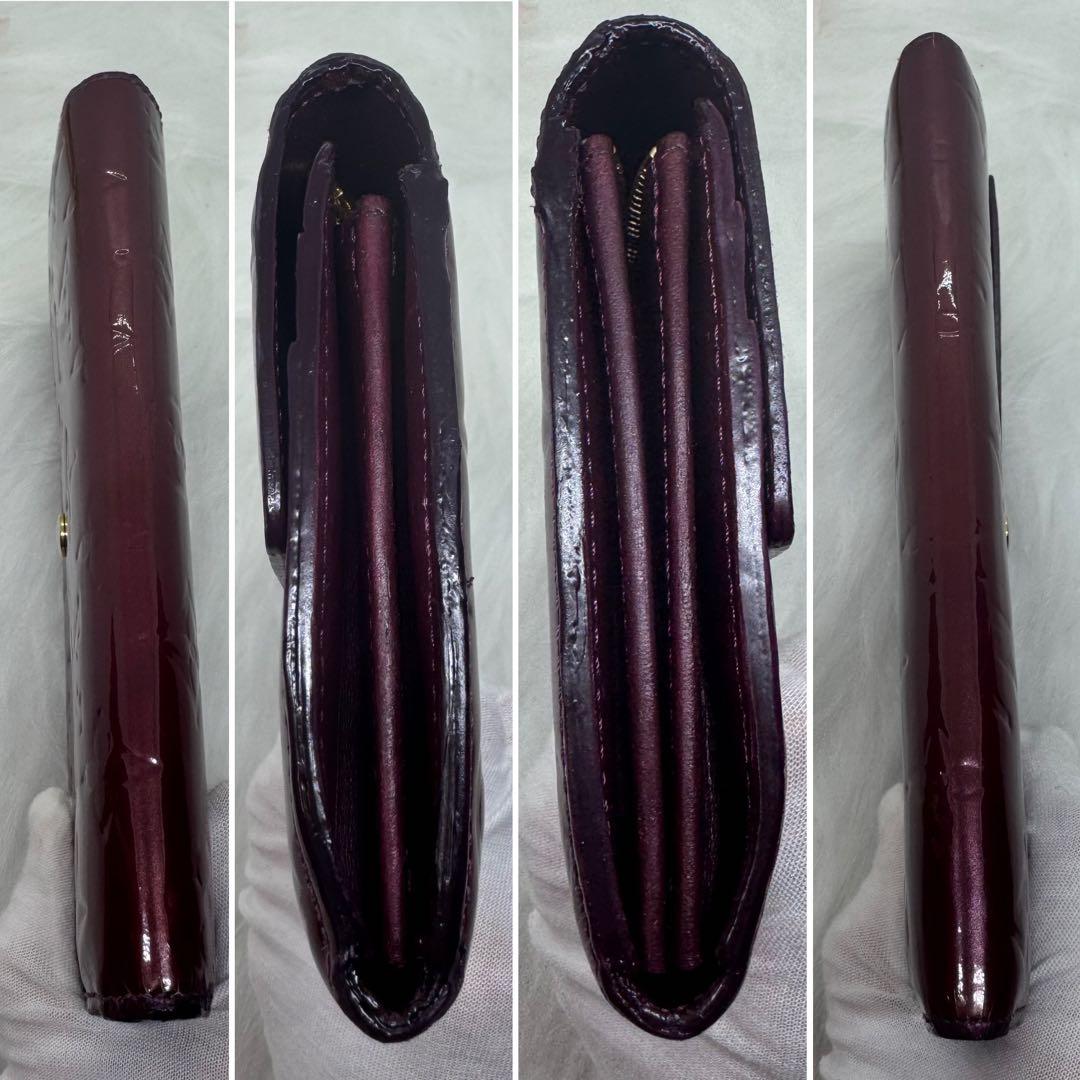 ルイヴィトン ポルトフォイユ・サラ モノグラム ヴェルニ 長財布 アマラント