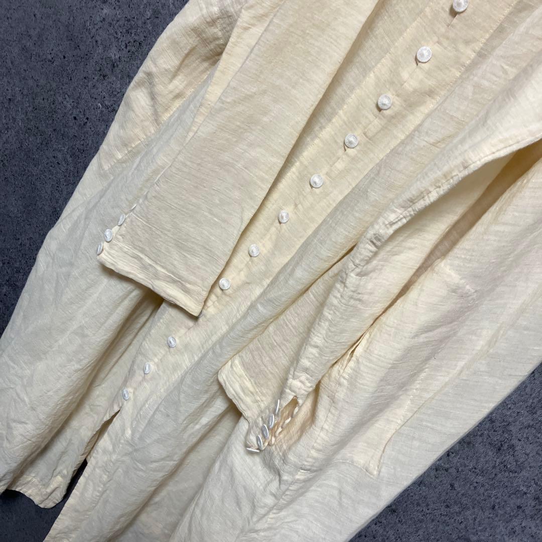 ARTS＆SCIENCE コットンリネン シルク　ロングシャツワンピース　1