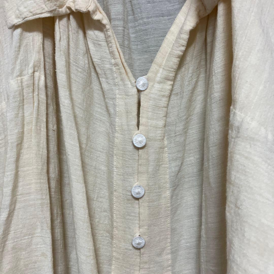 ARTS＆SCIENCE コットンリネン シルク　ロングシャツワンピース　1