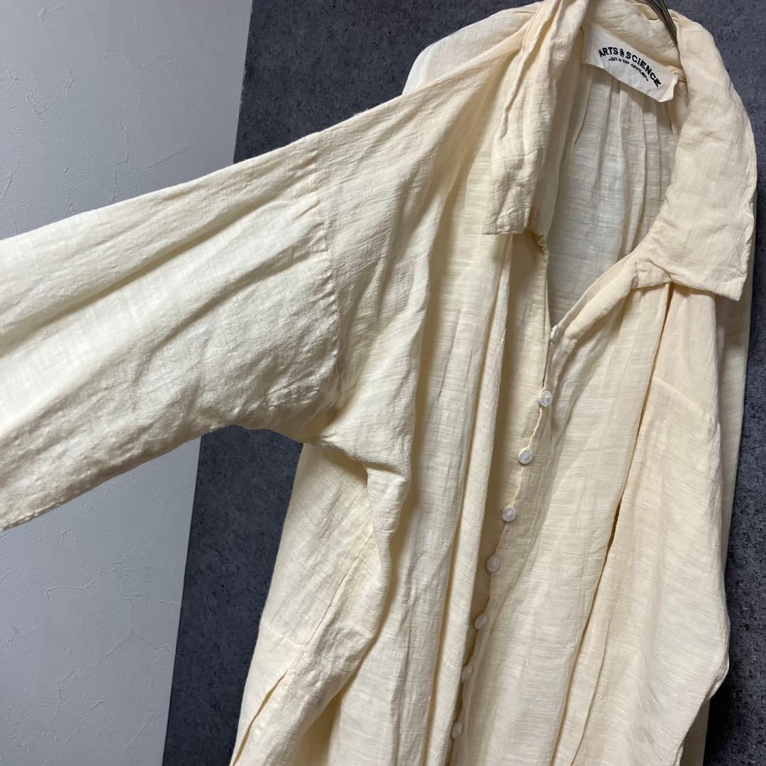 ARTS＆SCIENCE コットンリネン シルク　ロングシャツワンピース　1