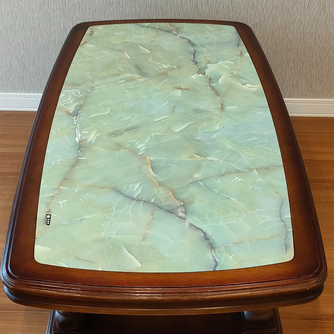 カリモク　ヴィンテージ　センターテーブル　大理石柄　木製