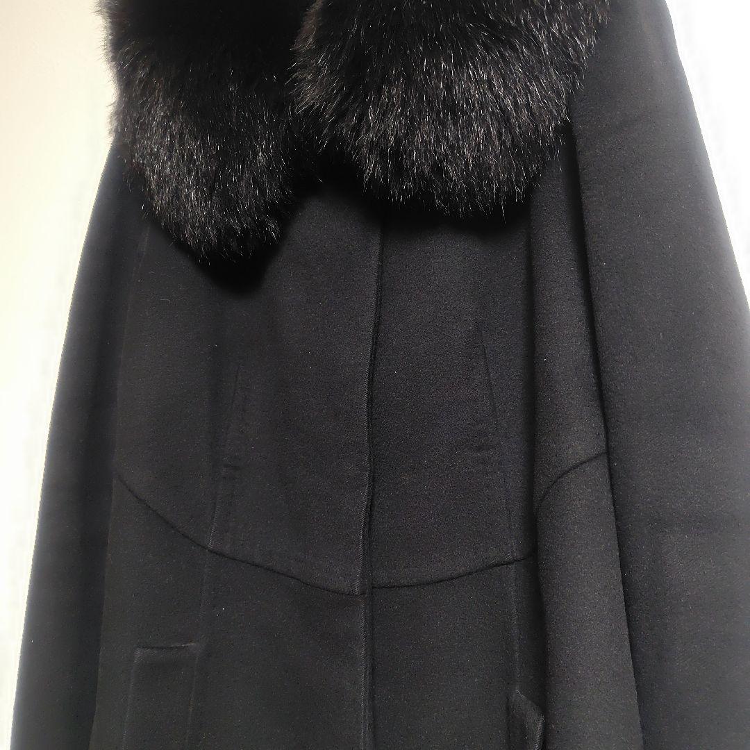 MaxMara Studio フォックスファー付 コート 38 ピュアウール