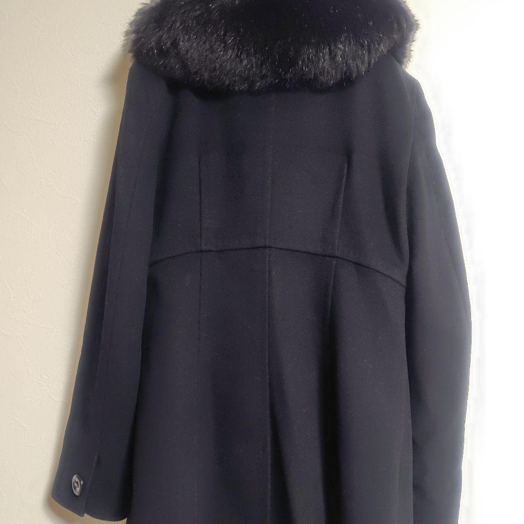 MaxMara Studio フォックスファー付 コート 38 ピュアウール