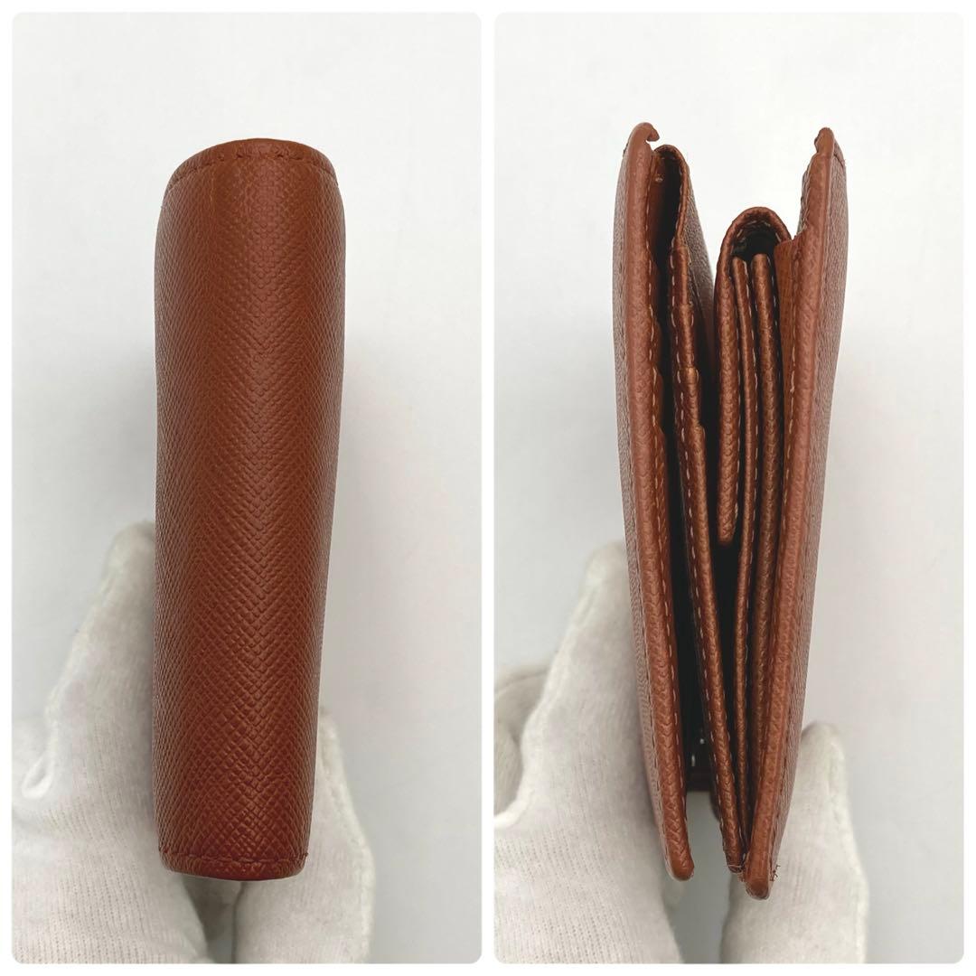 ☆キーウィ☆...✨BURBERRY 二つ折り財布 サフィアーノレザー 茶