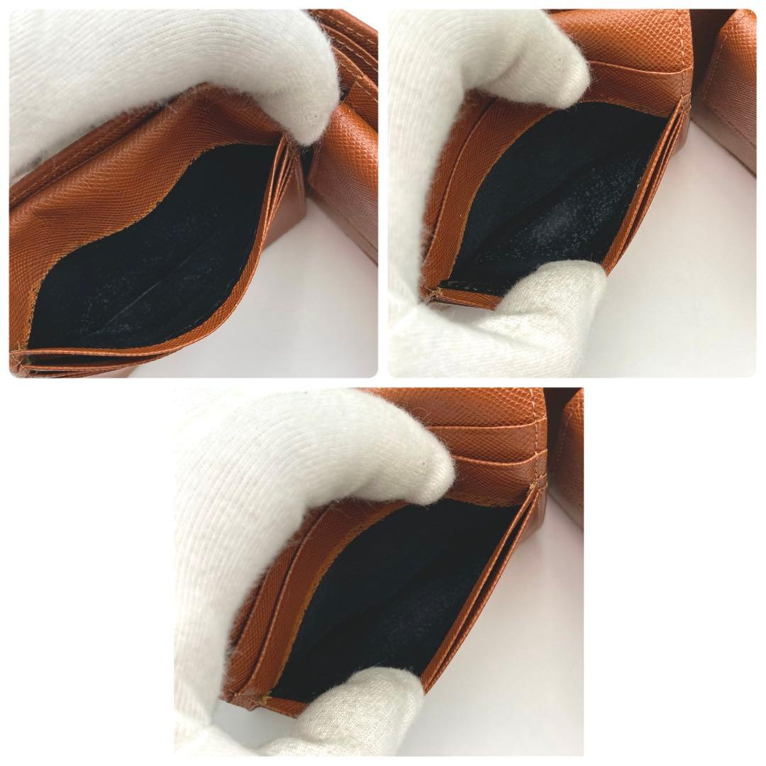 ☆キーウィ☆...✨BURBERRY 二つ折り財布 サフィアーノレザー 茶