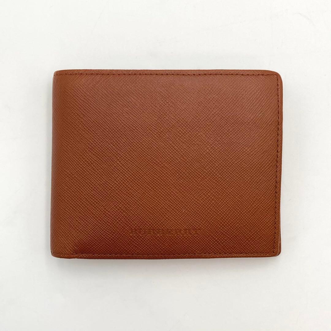 ☆キーウィ☆...✨BURBERRY 二つ折り財布 サフィアーノレザー 茶