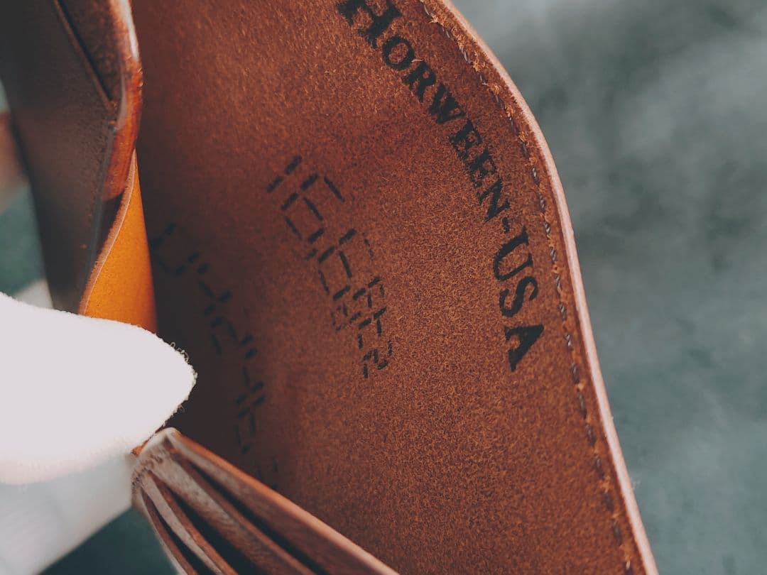 HORWEENクロムエクセル　ショートウォレット②　ブラウン×ゴールド