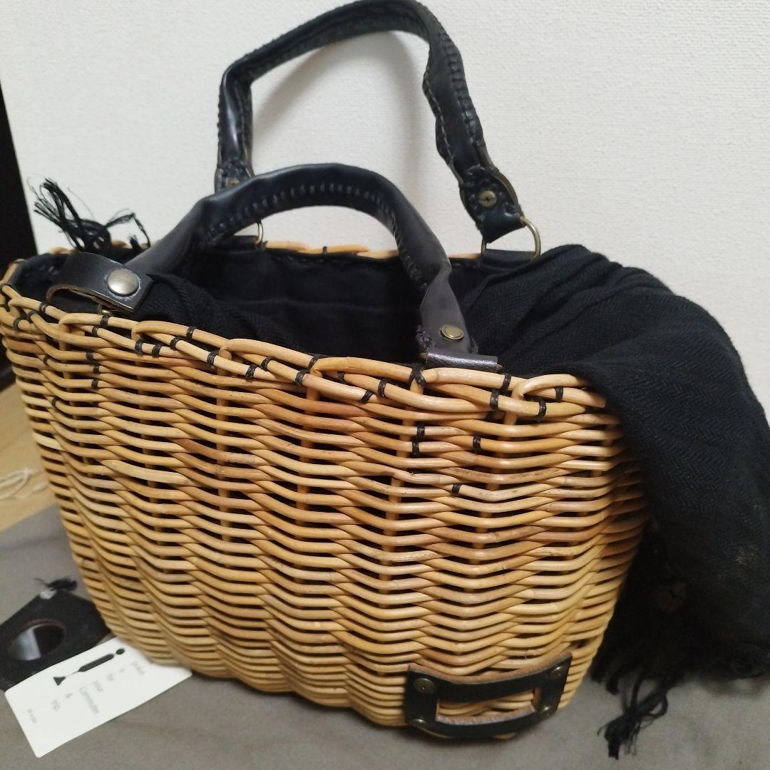 Hib☆Y☆エバゴス　かごバッグ　ブラック　リネン被せ