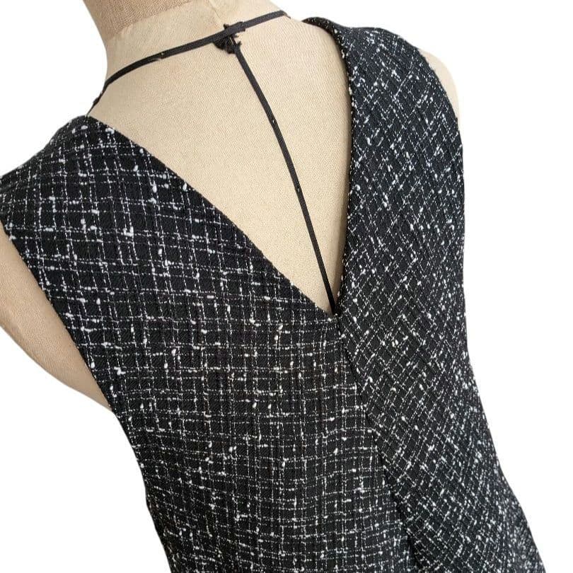 美品✨️BEARDSLEY ビアズリー ツイード フレア ワンピース　ブラック