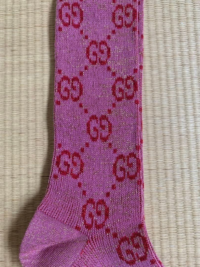 ゆ*ん様 新品　GUCCI グッチ GGロゴ ラメ ソックス 正規品 箱付き 靴