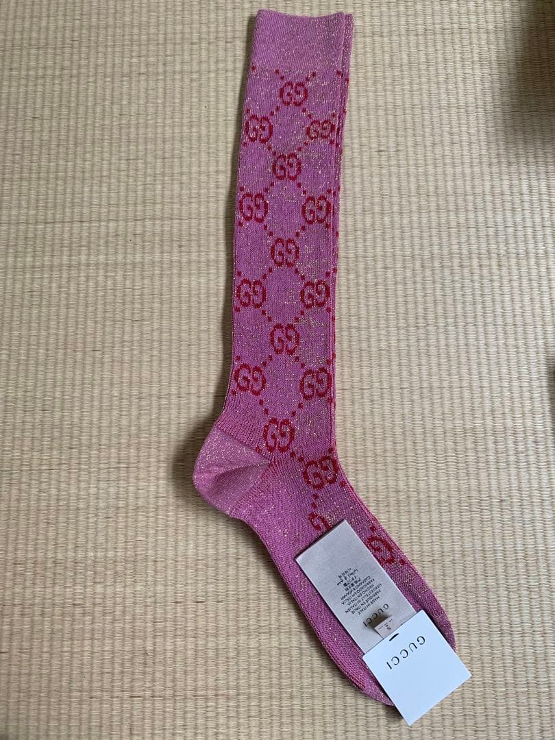 ゆ*ん様 新品　GUCCI グッチ GGロゴ ラメ ソックス 正規品 箱付き 靴