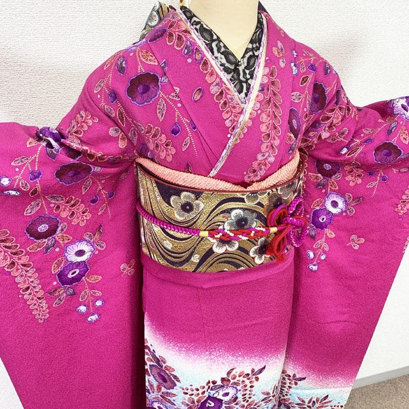 512z37, 503u34☆作家物 考美 振袖 辻が花絞り染 金彩☆美品成人式