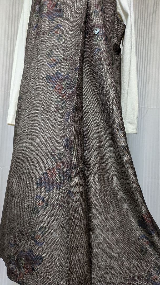 No240大島紬着物リメイク ９マルキ大島紬クシュクシュ襟 ちゃんみ〜様ご確認用