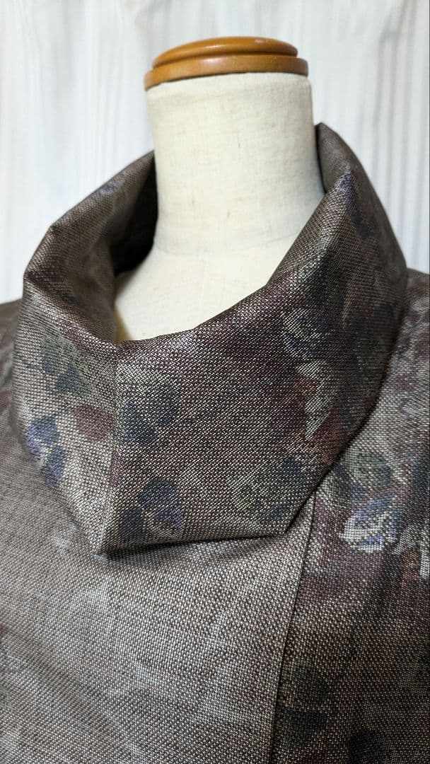 No240大島紬着物リメイク ９マルキ大島紬クシュクシュ襟 ちゃんみ〜様ご確認用