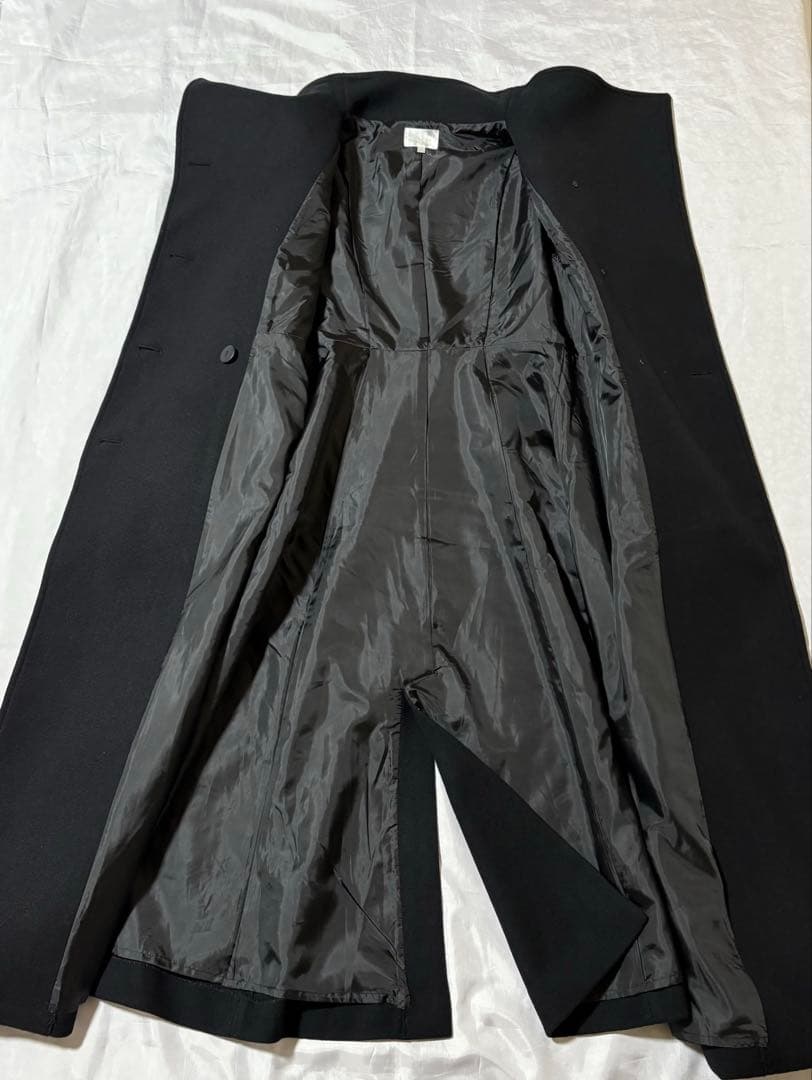 rienda 25 オーバーネックシンデレララインコート ロングコート　ブラック